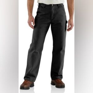 NNT Carhartt Black Loose Fit Carpenter Style Washed Duck Canvas Pockets Pant 32